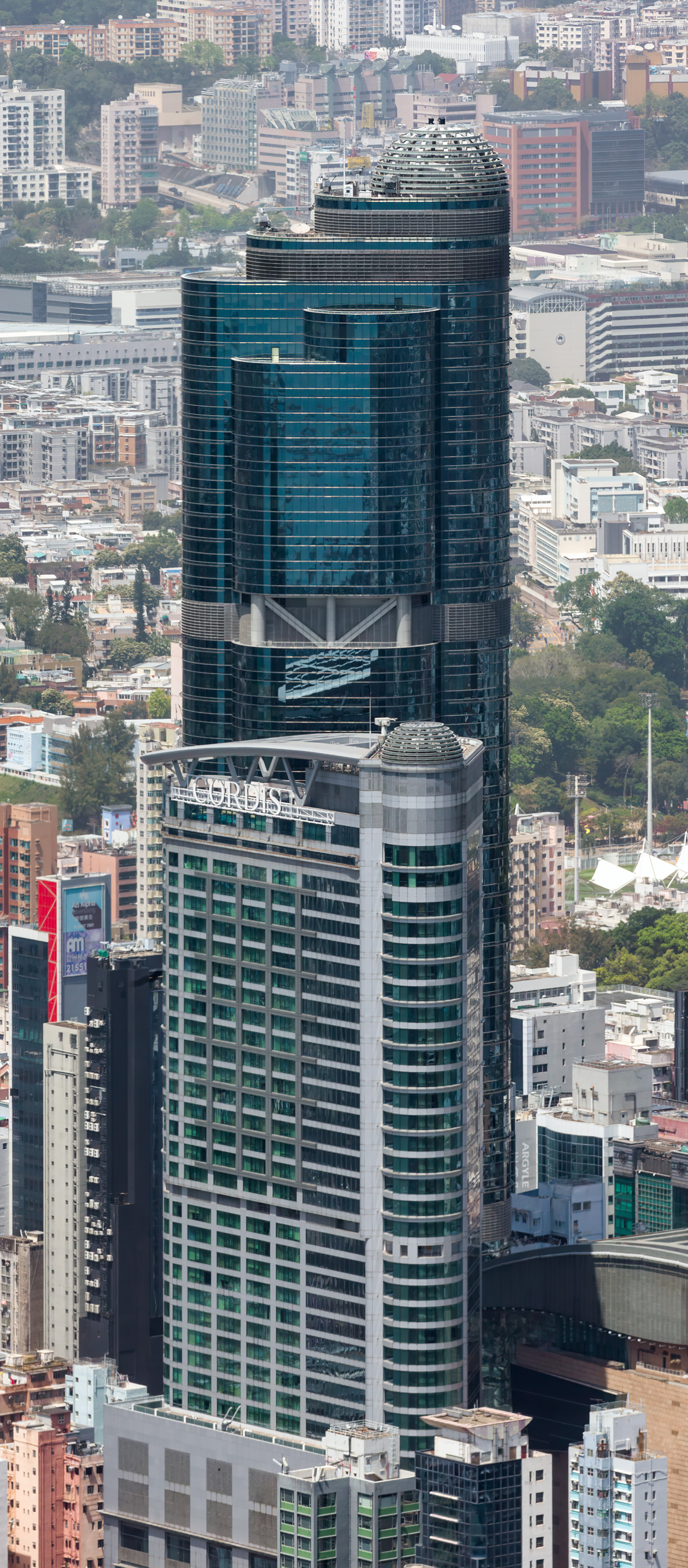 Langham Place Office Tower, Hong Kong - View from International Commerce Centre. © Mathias Beinling